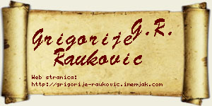 Grigorije Rauković vizit kartica